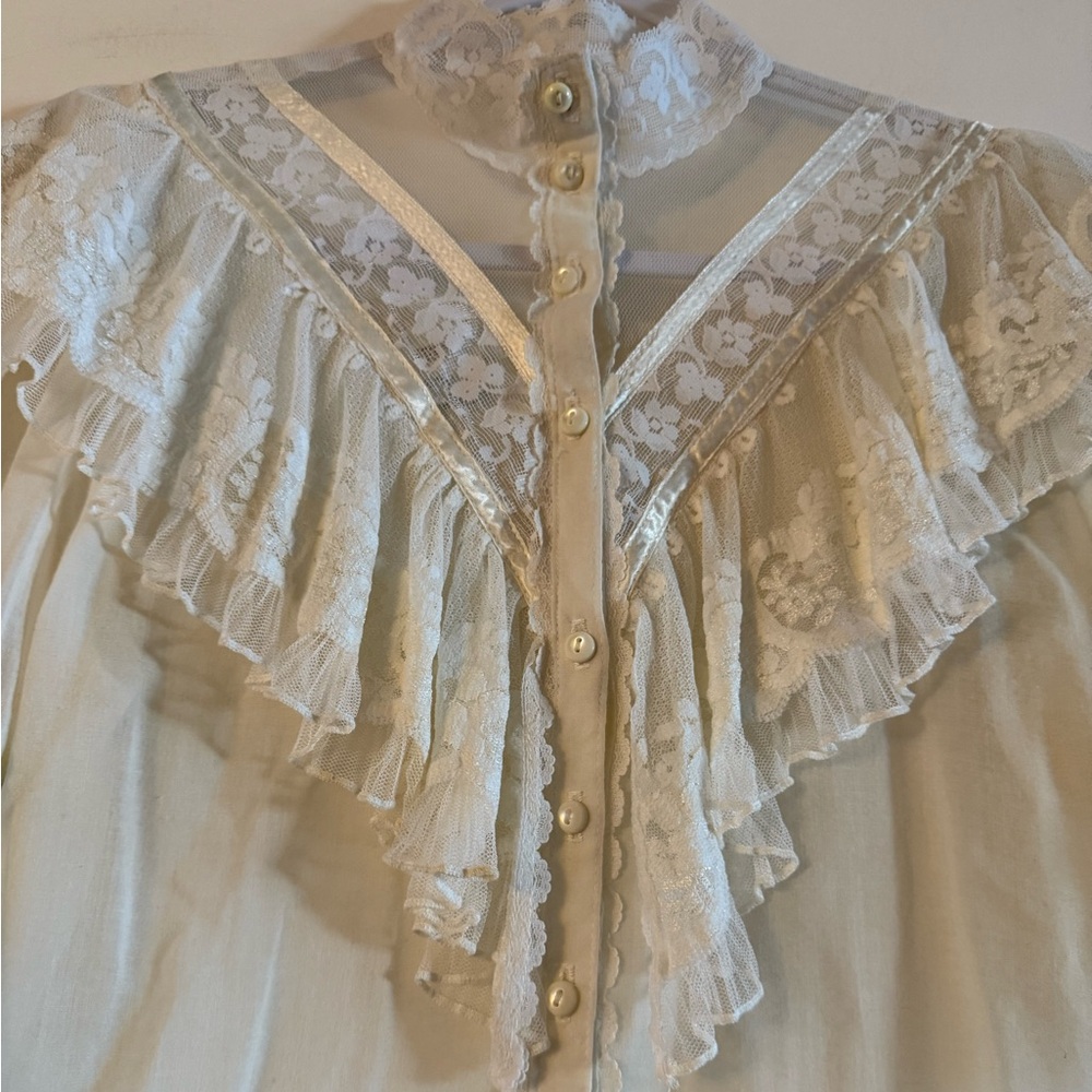 Gunne Sax Vintage Victorian Peasant Blouse - Picture 3 of 13